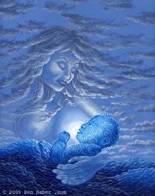Mother and Baby painting  art surreal