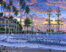 Paintiing # 36 Lahaina Harbor Sunset. Original acrylic painting on canvas board 11x14 inches availableSOLD
