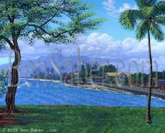 Painting # 28 Downtown Lahaina. Original acrylic on canvas board 11x14 inches 