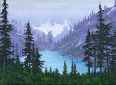Bagley Lake, Mt Baker Washington painting picture