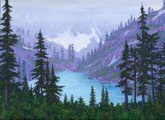 Bagley Lake, Mt Baker Washington painting picture