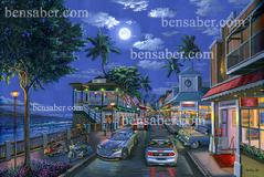 Front Street Night, Lahaina Maui Hawaii painting picture