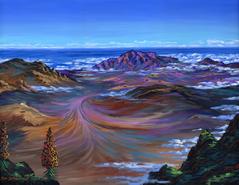 Haleakala Volcano crater painting