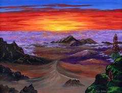 Haleakala Volcano Crater At Sunrise painting picture