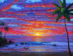 Hawaii Beach Sunset Painting