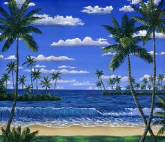 maui beach tropical painting picture hawaii hawaiian day