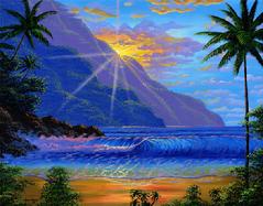 Hawaii Beach Sunset Painting Maui Hawaii