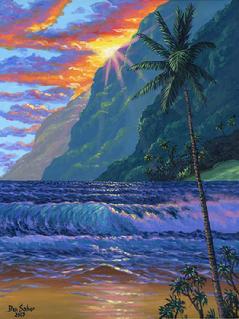 Beach Sunset Painting Maui Hawaii