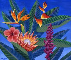 Hawaiian Flowers painting picture tropical bouquet