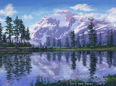 Mt Shuksan Picture Lake washington mount painting
