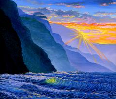 Kauai painting picture napali coast hawaii