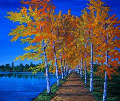 Aspen Alley wood cotton birch painting picture poplar