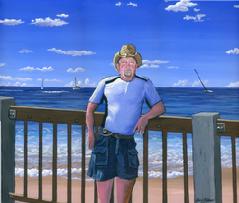 portrait man painting acrylic lahaina beach