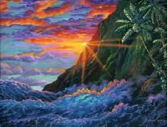 Tropical Sunset painting ocean