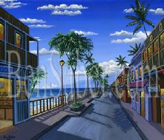 Front street lahaina shops sidewalk painting picture maui hawaii