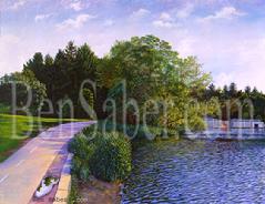 greenlake painting path seattle golf course green lake picture art