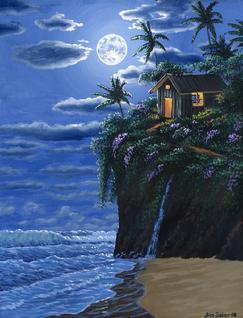 Hawaiian Cabin Painting