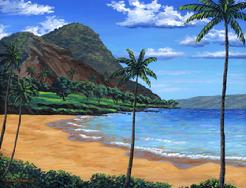 Maluaka beach painting Makena maui hawaii