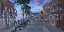 After the Storm Front Street, Lahaina, Maui. Original Acrylic painting on canvas 15x30 inches $2,500 SOLD.