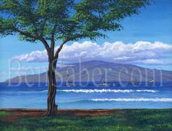 lahaina harbor park lanai island king palace maui painting picture