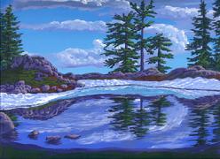 Artist Ridge Pond, Mt Baker Washington painting picture