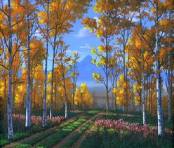 aspen cotton wood fall autumn painting picture