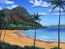 maluaka beach painting maui hawai art picture print canvas
