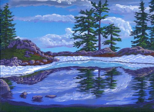 painting Artist Ridge Pond Mt Baker washington picture painting art print canvas
