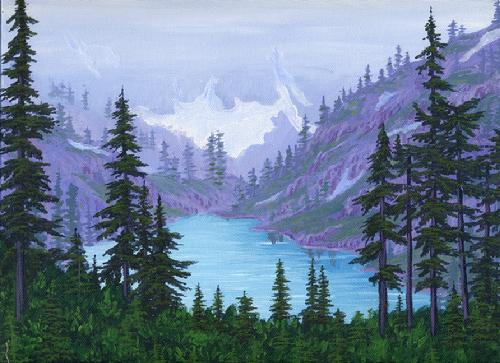Bagley Lake Mt Baker washington painting picture