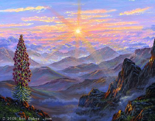 Haleakala Volcano Sunrise maui painting picture Hawaii