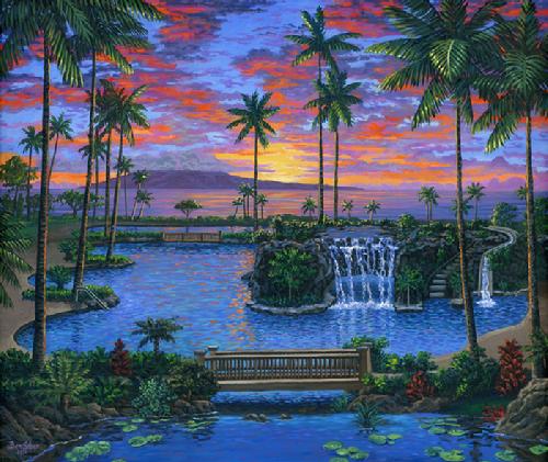 Maui Marriott Pool Hawaii Painting Picture