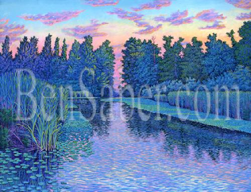 uw arboretum painting picture university of washington canal lake waterlilies 