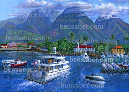 Lahaina Town, Maui Hawaii painting picture